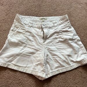 slowlove white denim shorts